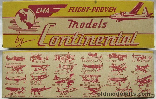 Continental Model Airplane Co Miles Mohawk - Stick and Tissue Flying Airplane, X17 plastic model kit